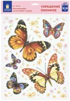 Украшение для окон и стекла золотая сказка "Бабочки 2", 30х38 см, ПВХ