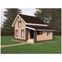 Проект жилого дома SD-proekt 15-0041 (57,26 м2, 8,7*6,1 м, газобетон 400 мм, облицовочный кирпич)