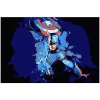 Картина по номерам Капитан Америка Комикс, 70 х 100 см
