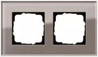 Gira Рамка 2-постовая Gira Esprit дымчатое стекло 0212122