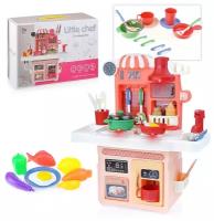 Кухня игрушечная детская с посудой и продуктами (подача воды, свет, звук) / Игровой набор Oubaoloon 20201 в коробке