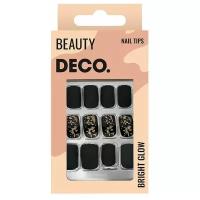 Набор накладных ногтей `DECO.` OMBRE black gold (24 шт + клеевые стикеры 24 шт)