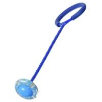 Нейроскакалка, скакалка на одну ногу со светящимся LED роликом (синяя)