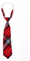 Школьный галстук красный в полоску / Галстук для мальчика / галстук для девочки / галстук для школы / галстук на резинке