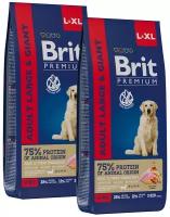 BRIT PREMIUM DOG ADULT LARGE & GIANT для взрослых собак крупных и гигантских пород с курицей (15 + 15 кг)
