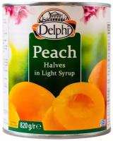 Персики половинки в сиропе DELPHI 820г