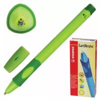 Ручка шариковая с грипом STABILO "Left Right", синяя, для левшей, корпус зеленый, узел 0,8 мм, линия письма 0,4 мм, 6318/2-10-41, 2 шт.