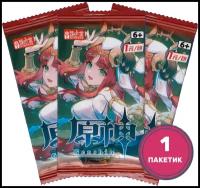 Коллекционные карточки аниме Геншин Импакт / Genshin Impact / Обложка Нилоу (1 пакетик)