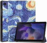 Чехол для планшета Samsung Galaxy Tab A8 10.5" (2021) SM-X200/X205, с красивым рисунком, прочный пластик (Звездная ночь)