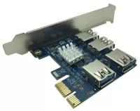 Разветвитель для майнинга PCI-e to 4 USB Переходник PCI USB разветвитель
