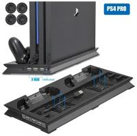 Стенд (подставка) для PS4 Pro с функцией охлаждения и док-станцией для 2-х геймпадов PS 4 + 3 USB порта