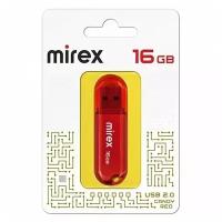 Флешки Mirex Флешка Mirex CANDY RED, 16 Гб,USB2.0, чт до 25 Мб/с, зап до 15 Мб/с, красная
