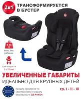 Baby Care Детское автомобильное кресло Upiter Plus гр I/II/III, 9-36кг, (1-12лет) Черный