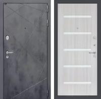 Входная дверь LOFT 01 - Сандал белый, стекло белое, размер по коробке 960х2050 правая