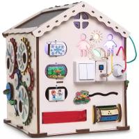 Бизиборд Jolly Kids Развивающий домик со светом Rolly