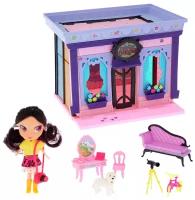 Домик кукольный для девочек с мебелью 5001 HAPPY COTTAGE, 120 деталей, куколка, велосипед, собачка, 53х35х7 см