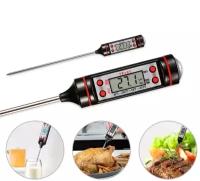 Термометр кулинарный электронный для приготовления пищи, еды, овощей, мяса и гриля, детского питания, смесей, (черный)