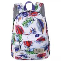 Молодёжный рюкзак с красочным принтом для школы и прогулок от Rittlekors Gear 5687 светло-серый