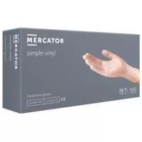Перчатки виниловые неопудренные, размер M, Mercator Medical, 100 шт / 50 пар