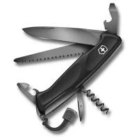 Нож перочинный VICTORINOX RangerGrip 55 Onyx Black, 130 мм, 12 функций, с фиксатором лезвия, чёрный Victorinox MR-0.9563.C31P