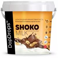 Паста Шоколадная Ореховая DopDrops SHOKO MILK арахисовая с молочным шоколадом без сахара, 1000 г