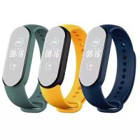 Ремешок для умных часов Xiaomi для Mi Smart Band 5 Strap, синий/жёлтый/зелёный (BHR4640GL)