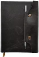Коричневый кожаный ежедневник Shiva Leater с отделкой Pull-Up, с застежкой на две кнопки и отделением для карандаша