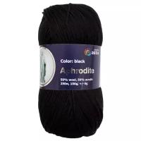 Пряжа для вязания Astra Premium 'Афродита' 100гр. 250м (50% шерсть, 50% акрил) (13 черный), 3 мотка