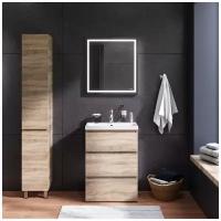 Комплект мебели и аксессуаров для ванной комнаты Gem S BK91GC тумба напольная 60 см, раковина, зеркало настенное с подсветкой, смеситель для раковины, аксессуары для ванной