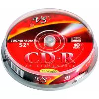 VS Диск для записи, CD-R 80 52x CB/10 Ink Print 700 МБ