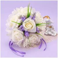 Красивый букет - дублер для невесты на свадьбу "Прованс" с искусственными розами