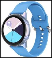 Силиконовый ремешок для часов 20 мм, Amazfit Bip, Galaxy Active, Galaxy Watch 4 Голубой