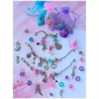 Подарок набор для творчества и создания украшений и браслетов для девочек Princesses & Unicorn "Принцессы и Единорог