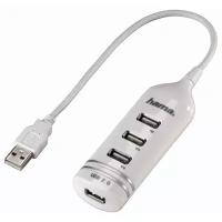 USB-концентратор HAMA Hub 1:4 (00039776/88), разъемов: 4, белый