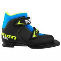 Ботинки лыжные TREK Laser NN75 ИК, цвет чёрный, лого лайм неон, размер 35