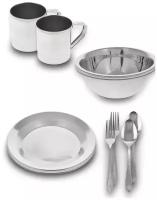Набор туристической посуды, посуда туристическая для похода, кемпинга, 10 предметов, нерж.сталь
