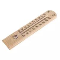 Термометр ХМ-075-1, деревянный, уличный +50 -40С, безртутный