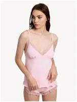 Пижама женская Mon Plaisir хлопковый сексуальный кружевной топ с шортами арт.33866534, розовая пудра, размер 44