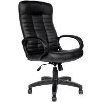 Кресло руководителя, Офисное кресло Атлант ультра SOFT, Экожа, Черный