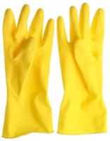 Перчатки хозяйственные латексные Propaq, размер М, желтые, 1 пара