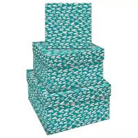 Набор подарочных коробок MESHU Hearts, 3 шт, зелeный