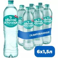 Вода питьевая Святой Источник Активные минералы газированная, ПЭТ, 6 шт. по 1.5 л