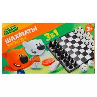 Играем вместе Шахматы магнитные Ми-ми-мишки 3 в 1