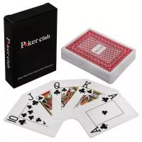 Карты игральные 100% пластик Poker club, красный 54 шт.