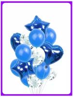 Воздушный шарики набор 14 штук синий