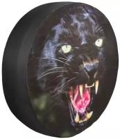 Чехол запасного колеса Черная пантера R16,17 диаметр 77см SKYWAY экокожа/полиэстер, S06301061