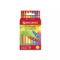 Восковые мелки для рисования Brauberg Академия, Набор 24 цвета, 227285