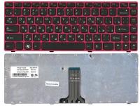 Клавиатура для ноутбука Lenovo 25-013126 черная с красной рамкой