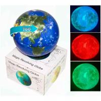 Магический вращающийся глобус настольный с подсветкой, 14 см Материки и Океаны