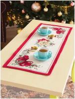 Дорожка на стол новогодняя Магазин гобеленов "Рождественский цветок" 36*100 см
